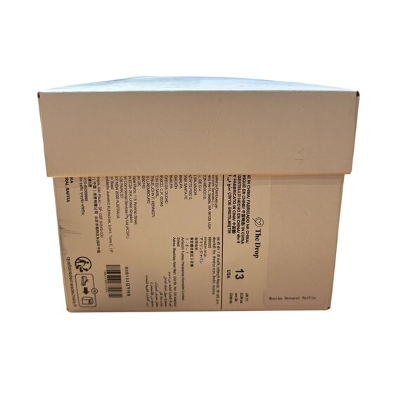 The Drop Women's Monika Flat H-Band Slide Sandal Natural Raffia Size 13 New - Picture 2 of 11